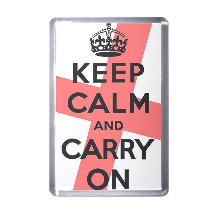 England Keep Calm and Carry On - Plastic Fridge Magnet