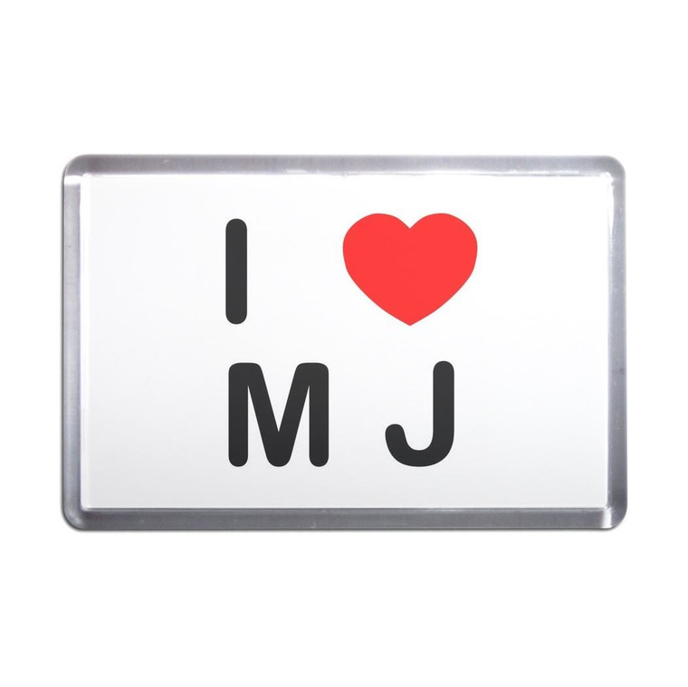 I Love MJ - Plastic Fridge Magnet