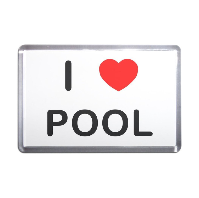 I Love Pool - Plastic Fridge Magnet