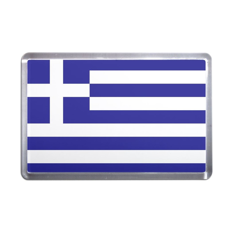 Greece Flag - Plastic Fridge Magnet