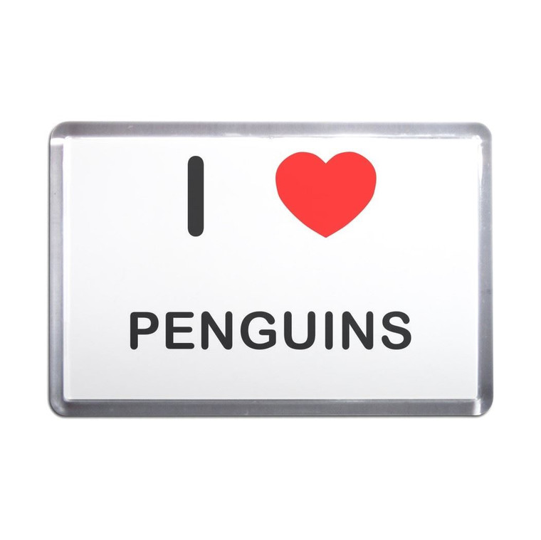I Love Penguins - Plastic Fridge Magnet