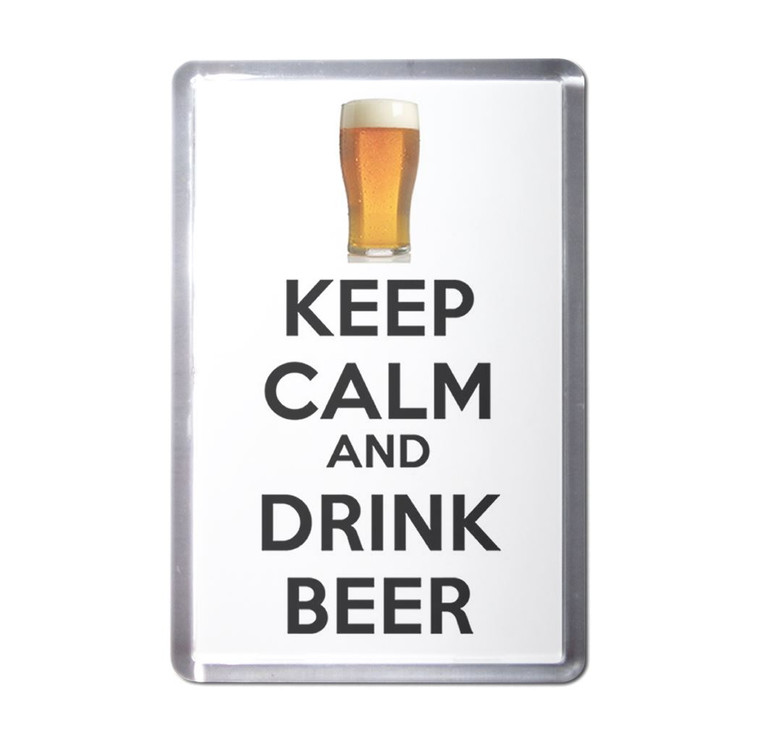 Keep Calm and Drink Beer - Plastic Fridge Magnet