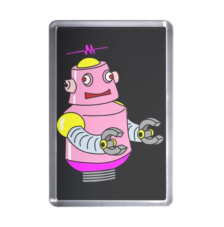 Black Girl Robot - Plastic Fridge Magnet