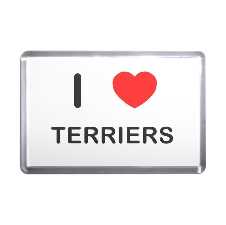 I Love Terriers - Plastic Fridge Magnet