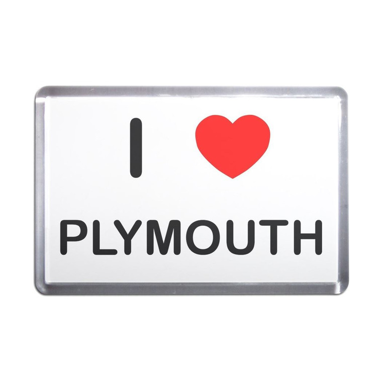 I Love Plymouth - Plastic Fridge Magnet