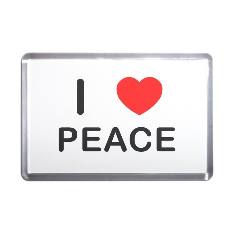 I Love Peace - Plastic Fridge Magnet