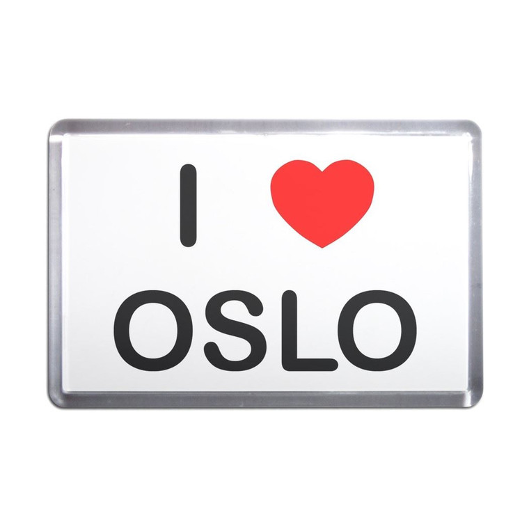 I Love Oslo - Plastic Fridge Magnet