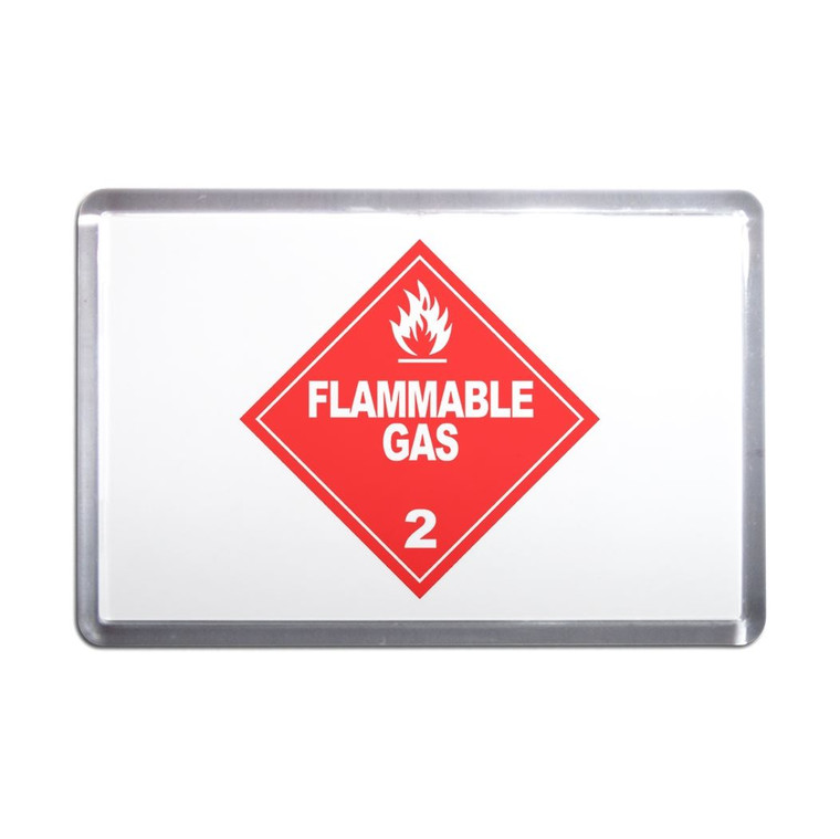 Flammable Gas - Plastic Fridge Magnet