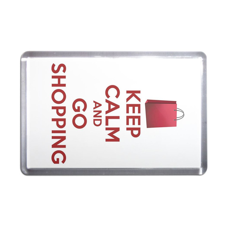 Keep Calm and Go Shopping - Plastic Fridge Magnet