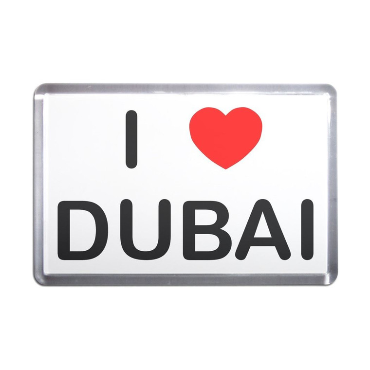 I Love Dubai - Plastic Fridge Magnet