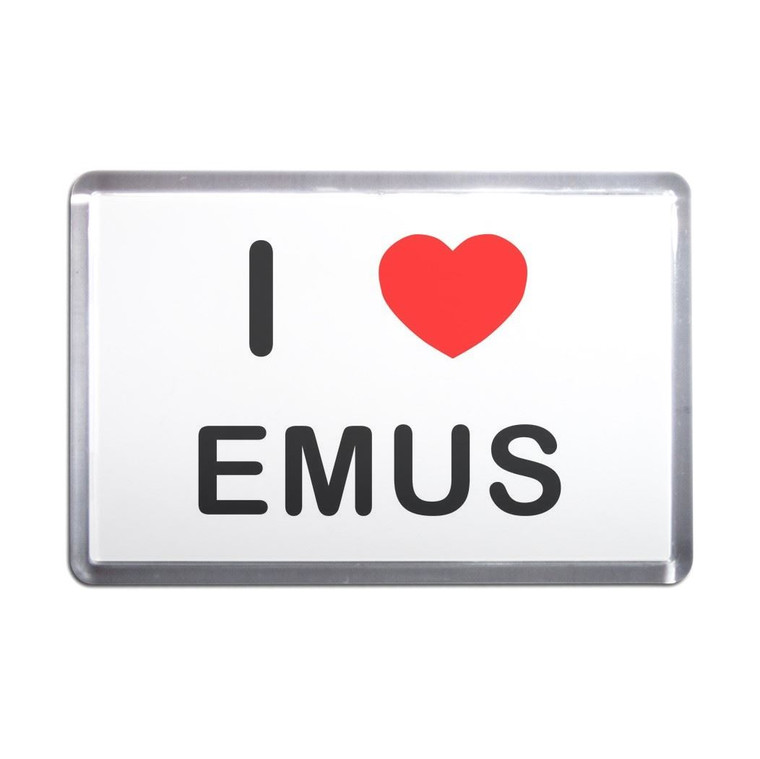 I Love Emus - Plastic Fridge Magnet