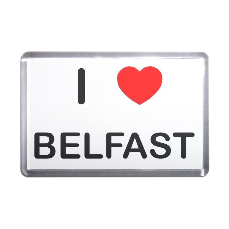 I Love Belfast - Plastic Fridge Magnet