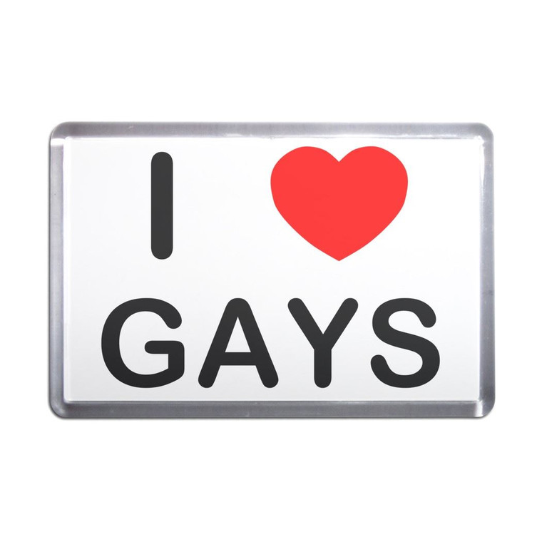 I love Gays - Plastic Fridge Magnet