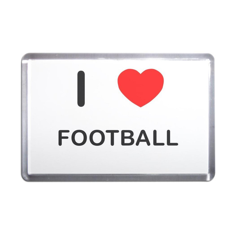 I Love Heart Football - Plastic Fridge Magnet