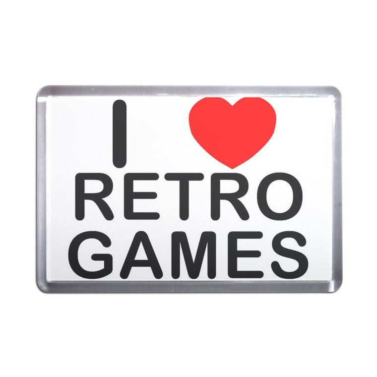 I Love Retro Games - Plastic Fridge Magnet