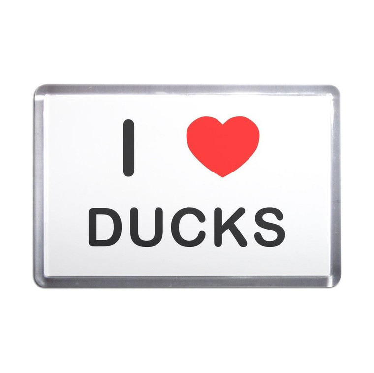I Love Ducks - Plastic Fridge Magnet