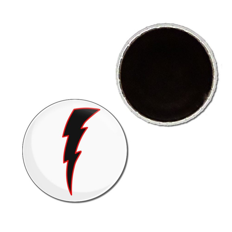 Lightning Bolt Black - Button Badge Fridge Magnet