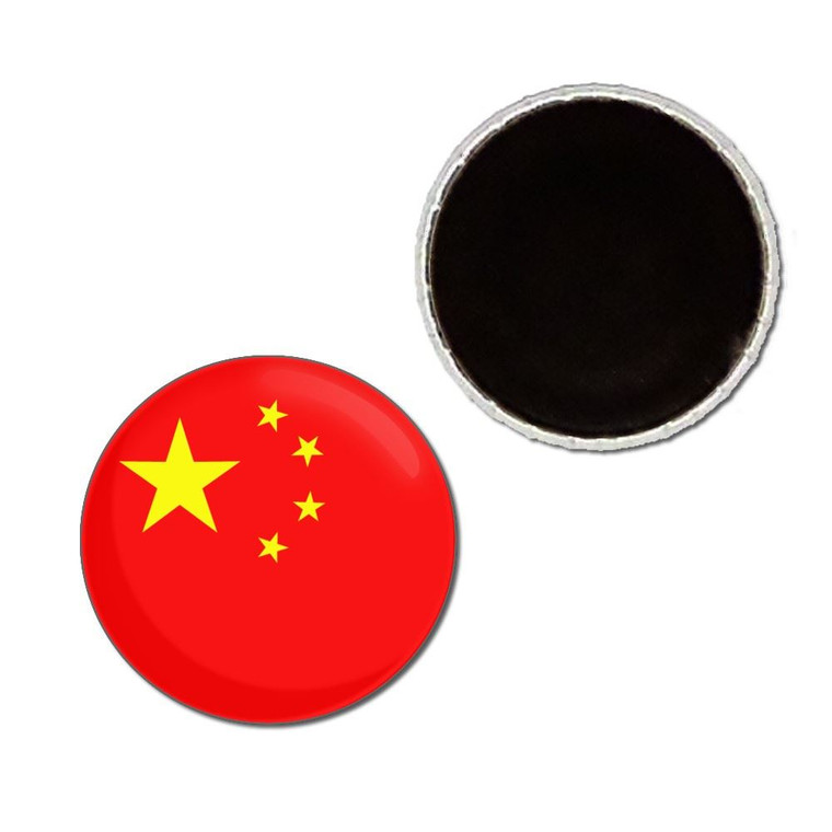 China Flag - Button Badge Fridge Magnet