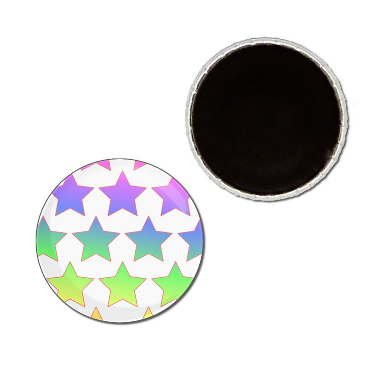 Rainbow Star Pattern - Button Badge Fridge Magnet