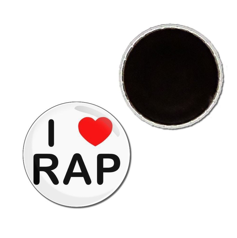 I Love Rap - Button Badge Fridge Magnet