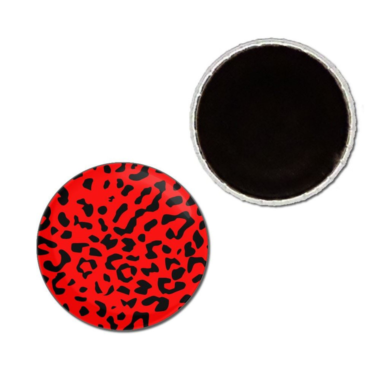 Red Leopard Print - Button Badge Fridge Magnet