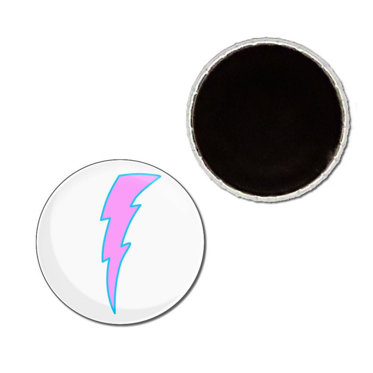 Lightning Bolt Pink - Button Badge Fridge Magnet