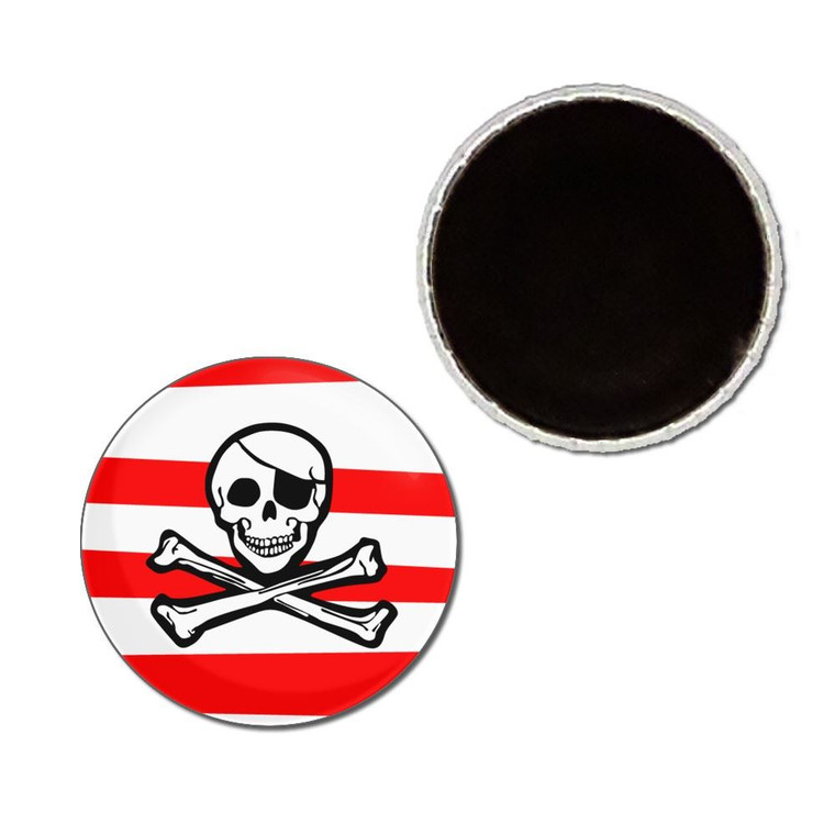 Jolly Roger Stripey - Button Badge Fridge Magnet