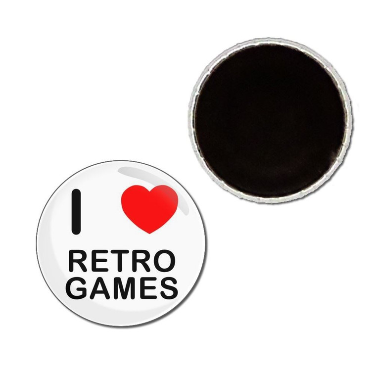 I Love Retro Games - Button Badge Fridge Magnet