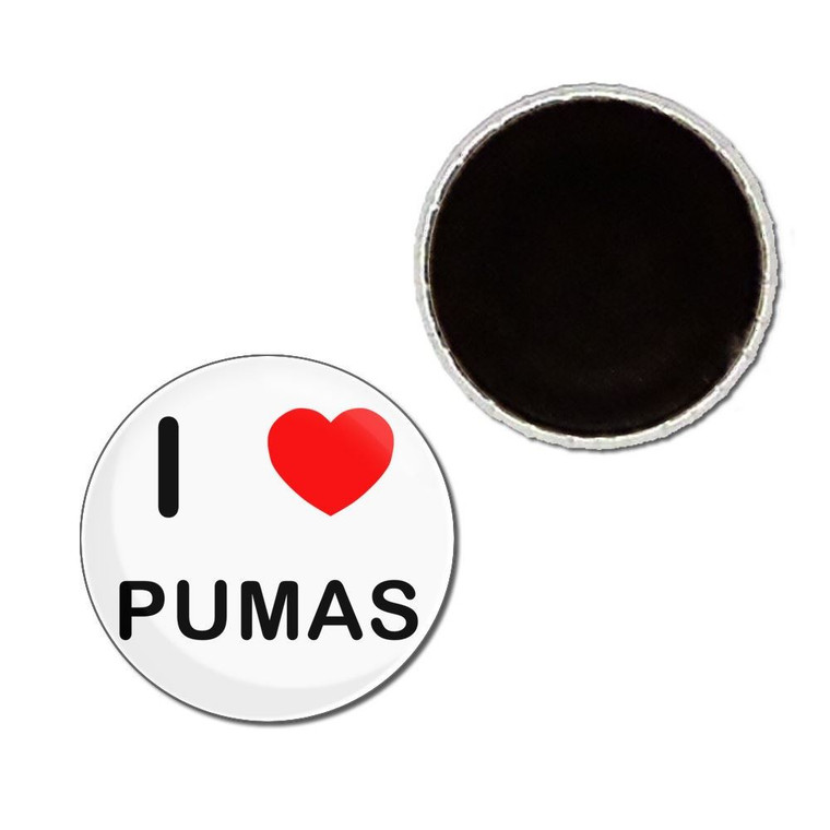 I Love Pumas - Button Badge Fridge Magnet