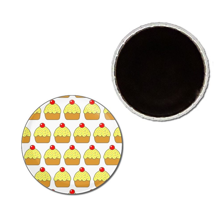 Cupcake Pattern - Button Badge Fridge Magnet