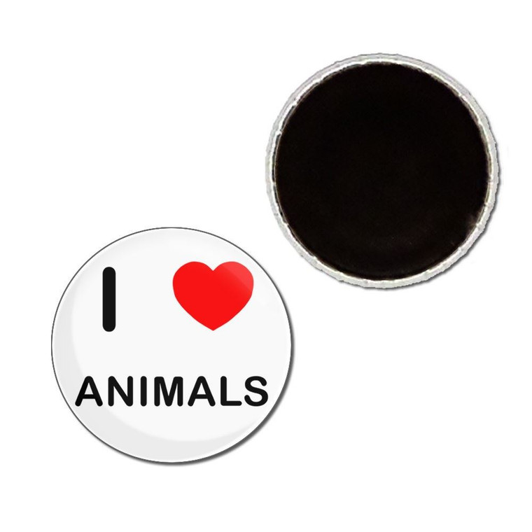 I Love Animals - Button Badge Fridge Magnet