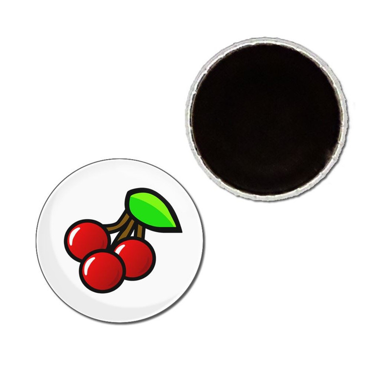 Fruit Machine Cherries - Button Badge Fridge Magnet