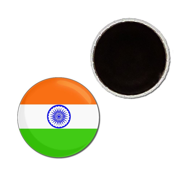 India Flag - Button Badge Fridge Magnet