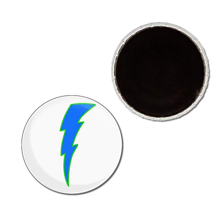 Lightning Bolt Blue - Button Badge Fridge Magnet