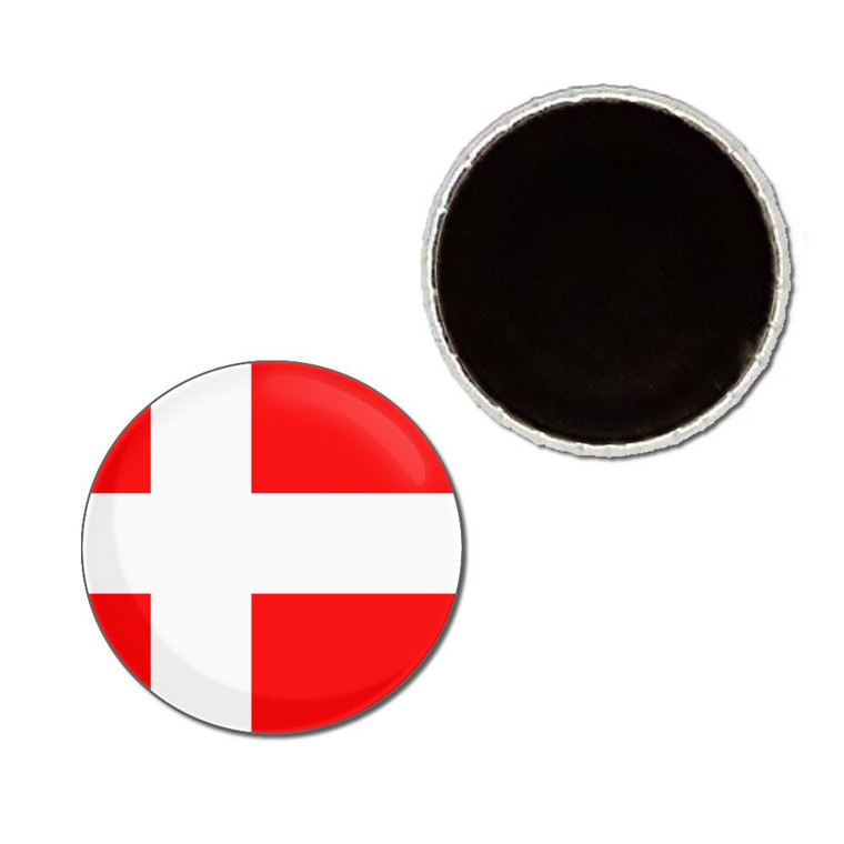 Denmark Flag - Button Badge Fridge Magnet
