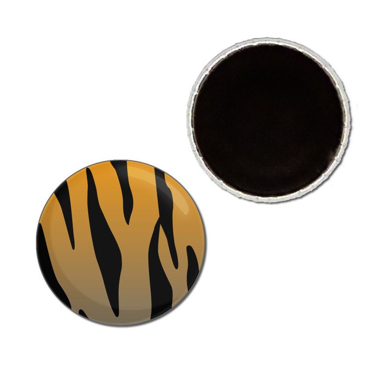 Tiger Print Pattern - Button Badge Fridge Magnet