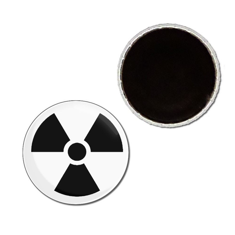 Black Nuclear Symbol - Button Badge Fridge Magnet