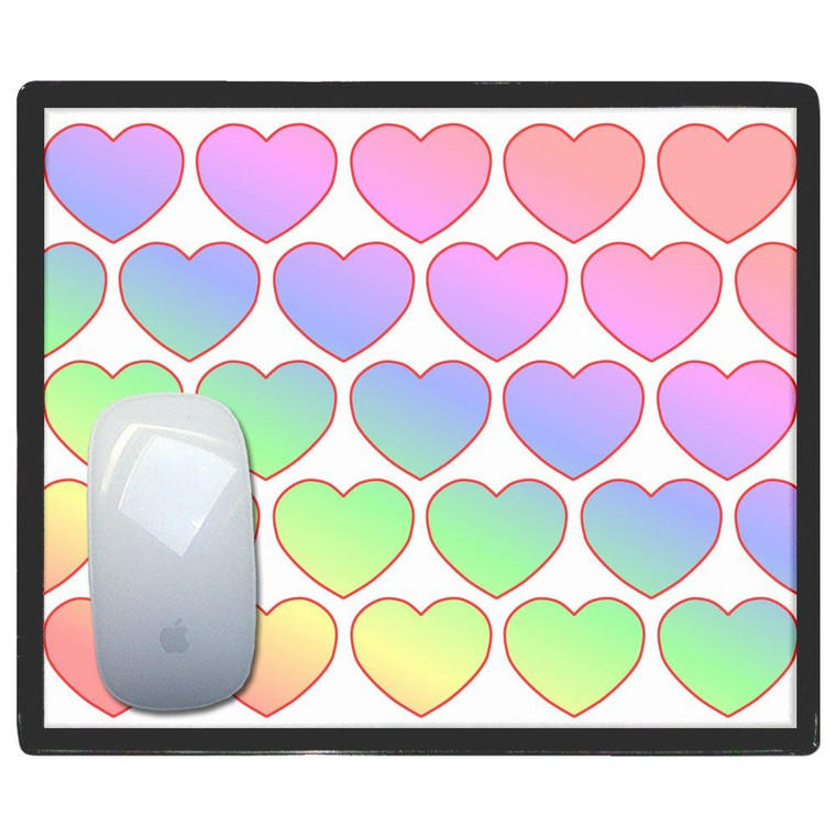 Rainbow Heart Pattern - Mouse Mat