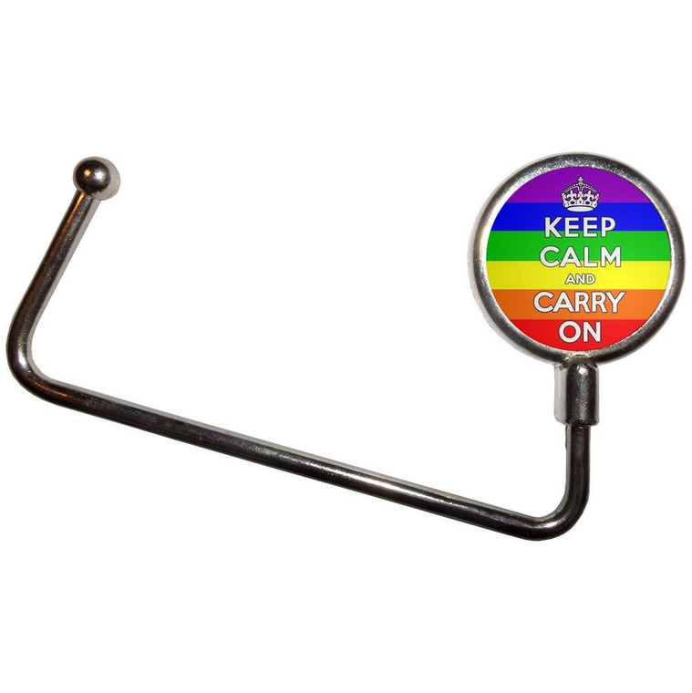 Gay Flag Keep Calm and Carry On - Handbag Table Hook Hanger