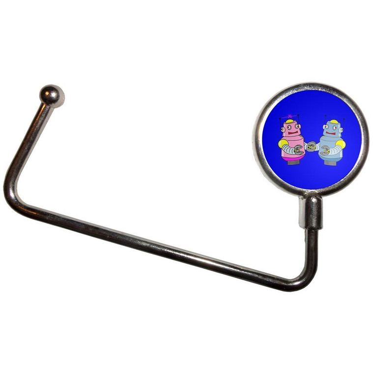 Blue Robot Couple - Handbag Table Hook Hanger