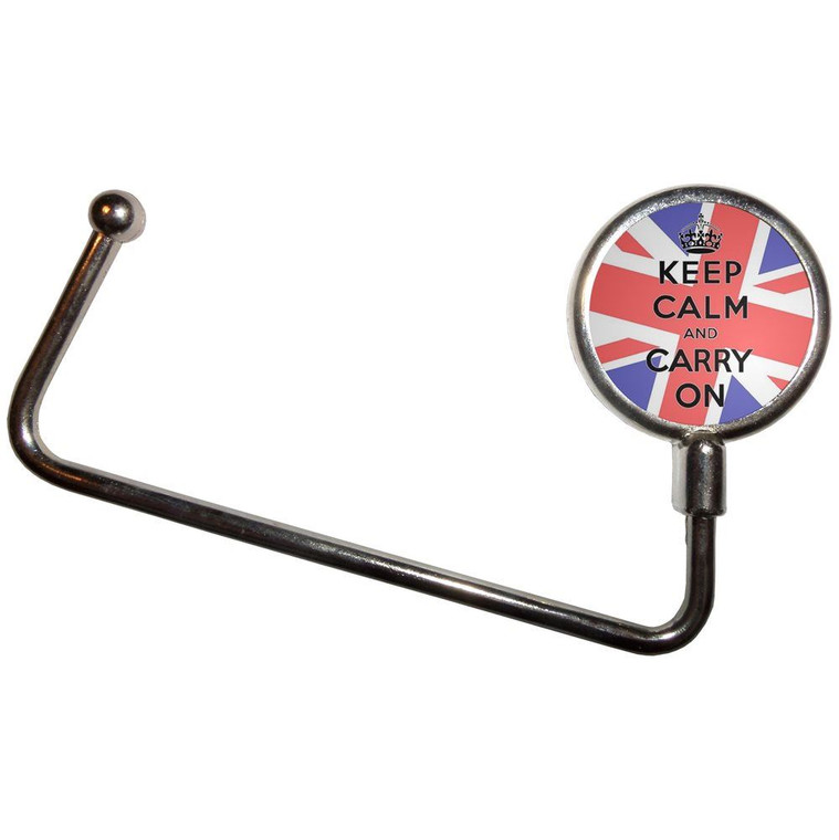 UK Keep Calm and Carry On - Handbag Table Hook Hanger