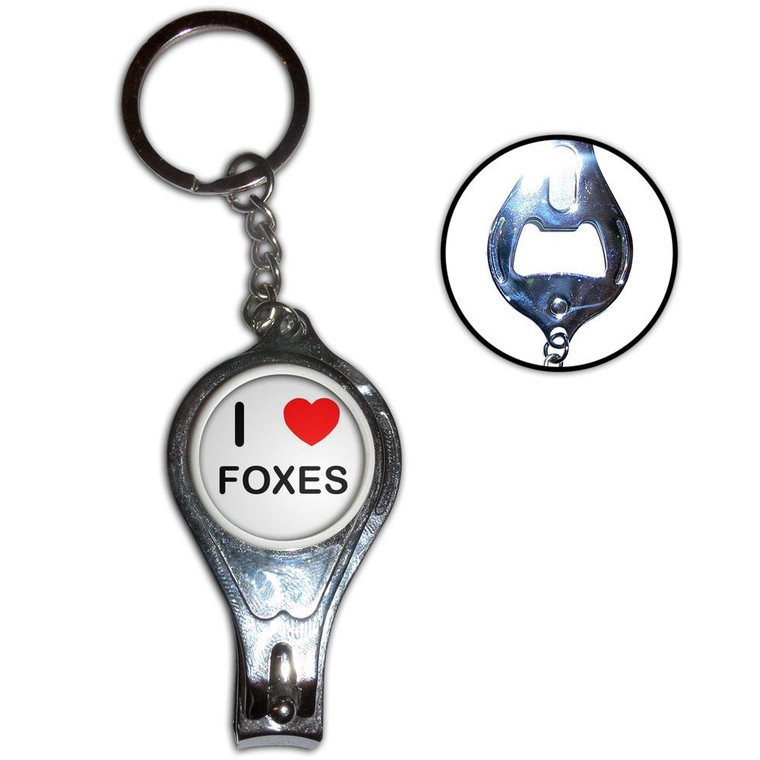 I Love Foxes - Nail Clipper Bottle Opener