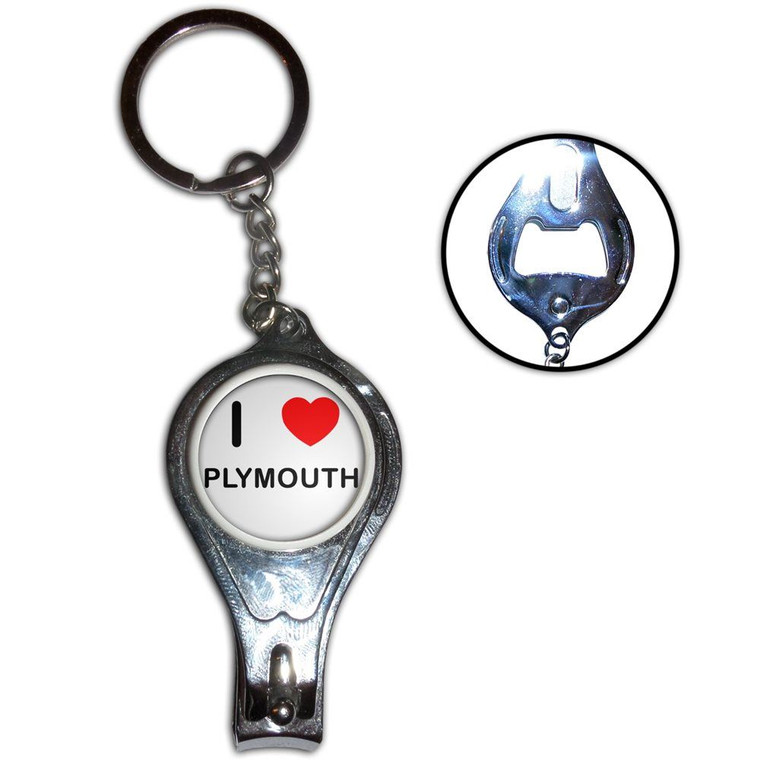 I Love Plymouth - Nail Clipper Bottle Opener
