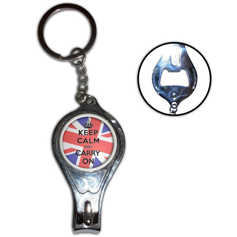 UK Keep Calm and Carry On - Nail Clipper Bottle Opener