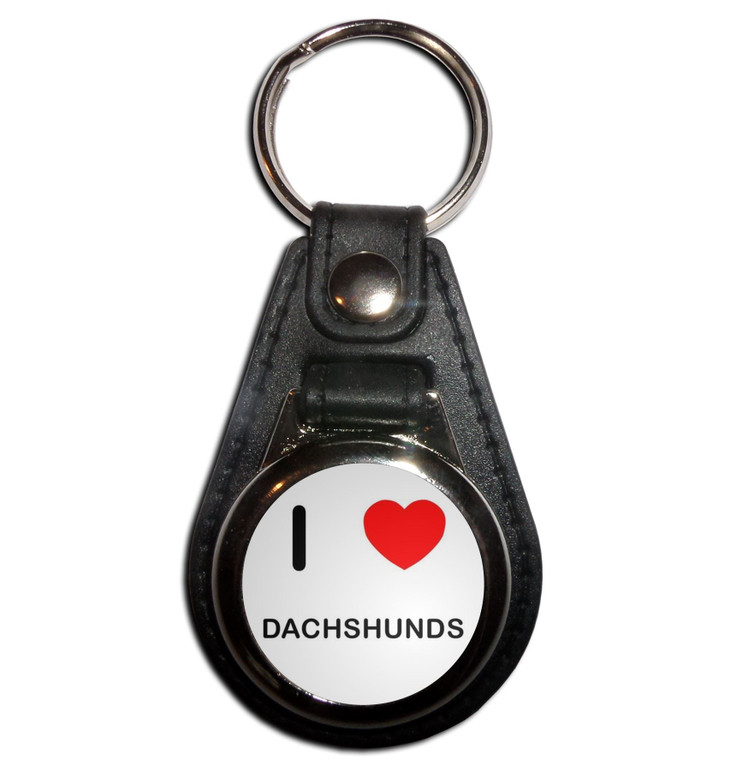 I Love Dachshunds - Plastic Medallion Key Ring