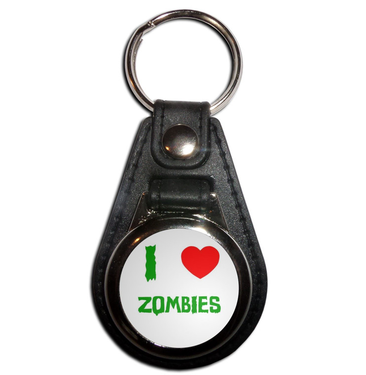 I Love Zombies - Plastic Medallion Key Ring