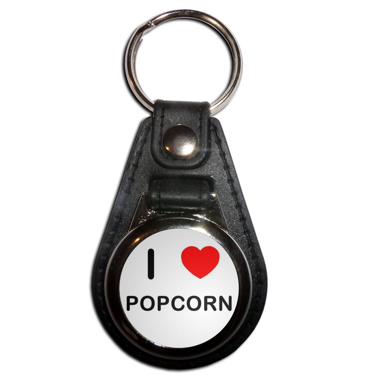 I Love Popcorn - Plastic Medallion Key Ring