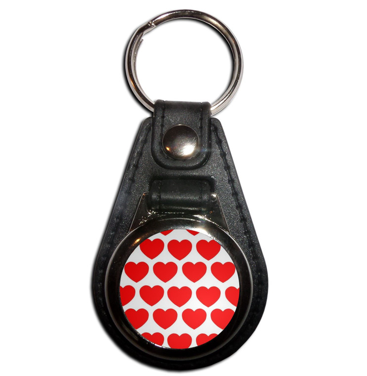 Heart Pattern - Plastic Medallion Key Ring