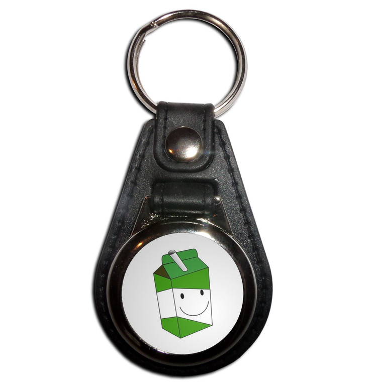 Apple Juice Carton - Plastic Medallion Key Ring