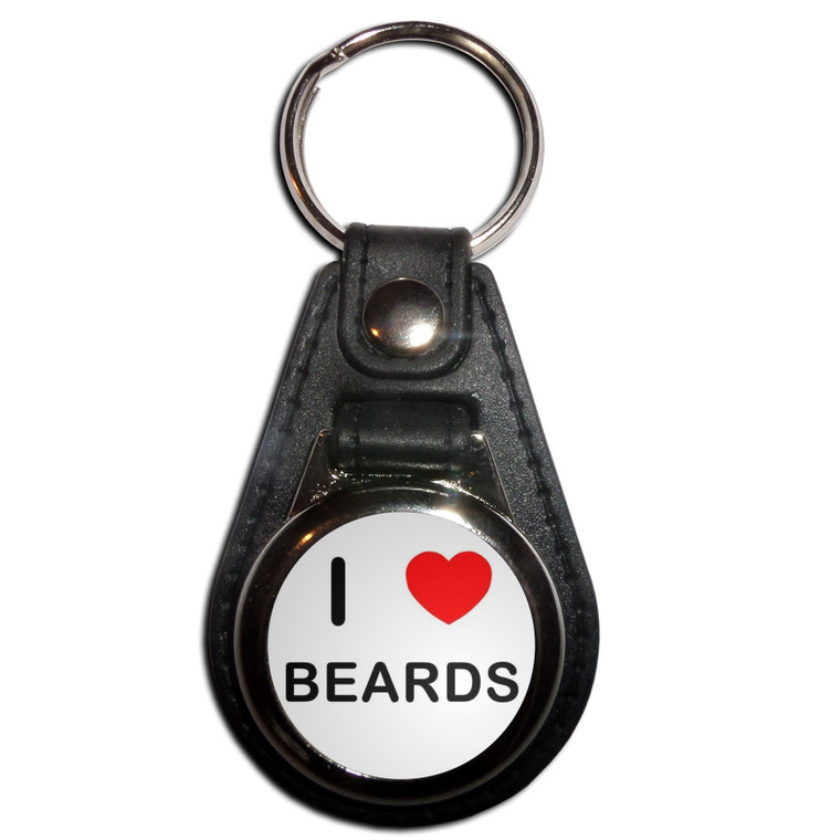 I Love Beards - Plastic Medallion Key Ring